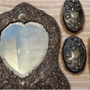 Antique Sterling Silver Tabletop Vanity Mirror by William Comyns